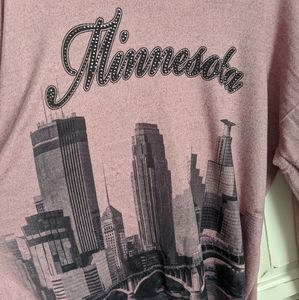 Pink Minnesota Skyline Long Sleeve shirt
